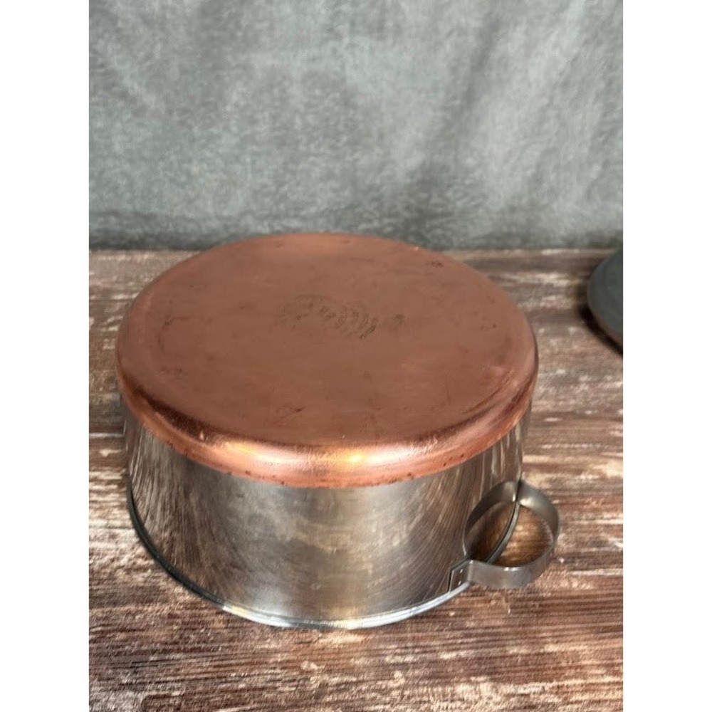 COPPER CLAD STAINLESS STEEL POT WITH LID 3 QUART CAPACITY 7 INCH‎ DIAMETER - Picture 2 of 8